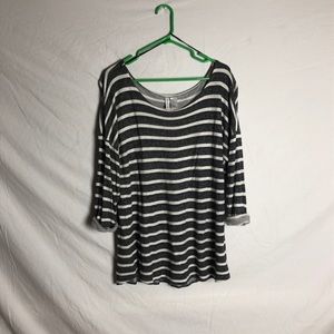 Gray and white striped sweater